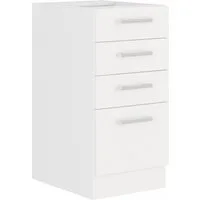 Küchen-Preisbombe Unterschrank 40 cm Küche EKO White Weiss matt Küchenzeile Küchenblock Einbauküche