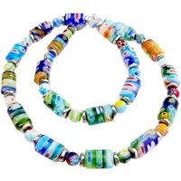 traumschmuck Kette ohne Anhänger 208t Halskette Walze Millefiori mehrfarbig multicolor (inkl Schmuckcbox), handgefertigt, Made in Germany