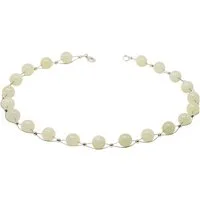 Schmuck Krone Collier Halskette aus Jade, zart-grün, Silber 925
