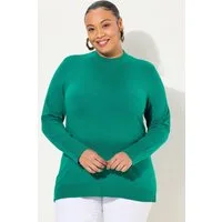 Ulla Popken Strickpullover Pullover Stehkragen Langarm Rippbündchen