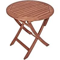 Spetebo Gartentisch Eukalyptus Gartentisch rund (Packung, 1-St., Massivholz Tisch), Klapptisch aus FSC Holz geölt