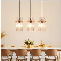 ZMH Pendelleuchte Esstisch Hängelampe 2/3/5 Flammig mit Glas & Metall E27, ohne Leuchtmittel, moderne Pendelleuchte höhenverstellbar für Esszimmer Bar, Hotel