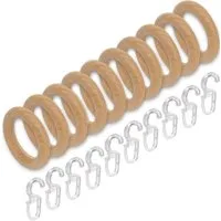 Liedeco Gardinenring, Gardinenstangen, (Packung, 10-St., mit Faltenlegehaken), für Gardinenstangen Ø 28 mm