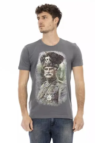 Trussardi Action Graues Baumwoll-Herren-T-Shirt