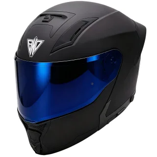 Broken Head Klapphelm BND Stealth + Blau Verspiegeltes Visier