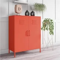 loft24 Mehrzweckschrank Cache Spind Schrank, 2 Türen, Metallschrank, modern, Industriestil