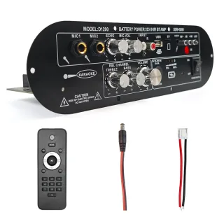 D1200 2.0-Channel Amplifier Board Bluetooth 5.0 50W+50W DC15-18V 5A Min AUX/FM/USB/TF/MIC Input 4-8 Ohm HiFi Stereo Subw