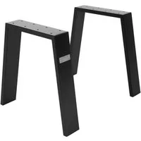 ML-DESIGN Tischbein Tischgestell Loft 2er Set Bankkufen aus Stahl Industriedesign U-Form, Bankgestell Bankbeine Tischkufen Profil 8x2cm Möbelfüße aus Metall