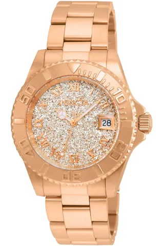Invicta Angel 22708 Damenuhr - Quarzwerk - Edelstahl mit roségoldenem Zifferblatt - 40 mm