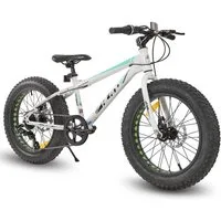 HILAND Fatbike 20 24 26 Zoll Kinder Fat Tire Fahrrad für Jungen Mädchen, Kinderfahrrad 7-Gang, Doppel scheibenbremse Kinder Mountainbike