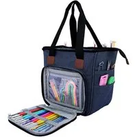 TUWENA Aufbewahrungsbox Häkeltasche für Garn, Leichte Stricknadeln, Wollaufbewahrungstasche, Tragbare Garntasche für Stricknadeln, Häkelnadeln, Wolle und Zubehör