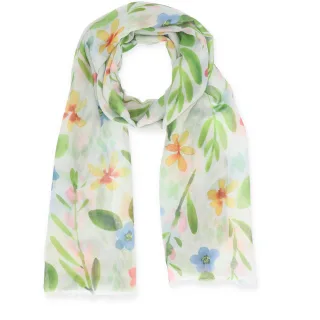 Halsüberkopf Accessoires - 70x180 Schal Flowers natur - Gr. - OS