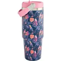 Next Trinkflasche Wasserflasche mit Trinkhalm 900 ml mit Print