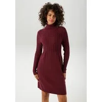 Aniston CASUAL Strickkleid mit Zopfmuster im Oberteil und den langen Ärmeln