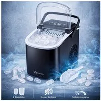 WELLENT Eiswürfelmaschine Tragbarer Eiswürfelbereiter,9 Eiswürfel in 6 Minuten,12 kg/24 H, 2 Eiswürfelgrößen, Selbstreinigung – Ideal für Zuhause, Küche & Büro