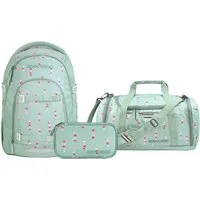 coocazoo Schulranzen Schulrucksack-Set MATE Dancing Dots 3-teilig (3-teilig), ergonomisch, Körpergröße: 135 - 180 cm, Easy-Grow-System