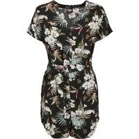 URBAN CLASSICS Jumpsuit Urban Classics Damen Ladies Short Viscose Belt Jumpsuit (1-tlg)