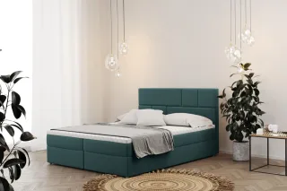 Boxspringbett Schlafzimmerbett CALVIN 120x200cm in Stoff Matt Velvet Flaschen...