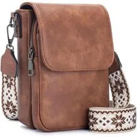 LuxusKollektion Handytasche Handytasche Umhängetasche RFID-Blockierung Damen Leder Breiter Gurt