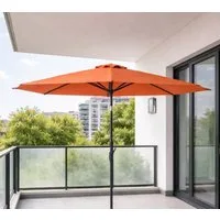Leco Sonnenschirm Marktschirm Partyschirm Balkonschirm Ø 300 cm rund anthrazit Orange *, LxB: 300x300 cm, Knickfunktion durch Drehrad-Verstellung