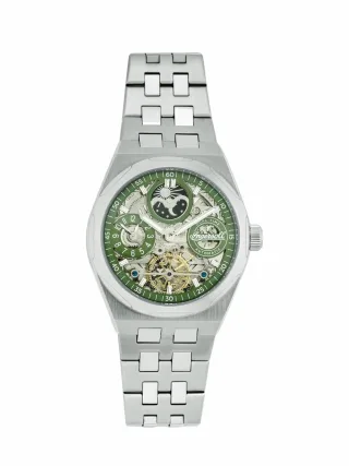 Ingersoll Herren Uhr The Broadway Grün Edelstahlgehäuse mit gehärtetem Mineralglas sowie Armband mit Faltschließe und Drücker