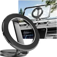 Casativo Handy-Halterung MagSafe Auto-Handyhalterung silber 360° Magnethalterung für iPhone, (bis 6,9 Zoll, 1-tlg., 1er-Set 6 2er-Set & 3er-Set, 360° Gelenk & 2 Klebepatch-Ringe/Ø 6 x 14 cm/Verlängerungsarm)