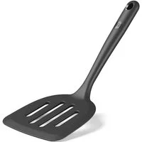 Hoffmann Germany Pfannenwender XXL Küchenhelfer Silikon Edelstahl 30 cm anthrazit, Edelstahlkern, extra breite Fläche 13 cm, 200°C, spülmaschinenfest
