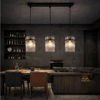 ZMH Pendelleuchte Esstisch Hängelampe 2/3/5 Flammig mit Glas & Metall E27, ohne Leuchtmittel, moderne Pendelleuchte höhenverstellbar für Esszimmer Bar, Hotel