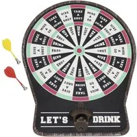 Dekoleidenschaft Spiel Trinkspiel "Dart" magnetische Dartscheibe, Partyspiele für Erwachsene, inkl. 2 Pfeile + Flaschenöffner