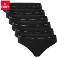 celodoro Tanga Damen Tanga (6er Pack) mit Ziergummi "Love Yourself"