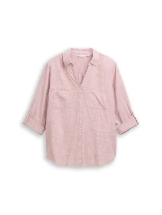 Tom Tailor - Plus Size - Bluse mit Brusttaschen wineberry rose - Gr. - 44