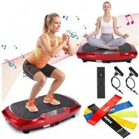 kehot Vibrationsplatte Vibrationsplatte mit 2 Widerstandsbänder, 5 Fitnessbänder, Bluetooth, 300 W, 120 Intensitätsstufen, Rüttelplatte Sport für Zuhause, Ganzkörpertraining für Home Workout