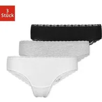 SNOCKS Brasilslip Damen Slip Unterhose (3-St) aus Bio-Baumwolle mit Spitze, bequem und elegant