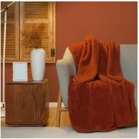Karaca Tagesdecke Karaca Home Faye Terracotta Wurfdecke Tagesdecke Bettdecke 115x160 cm