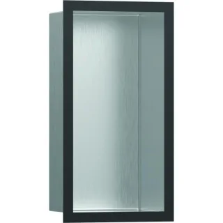 hansgrohe XtraStoris Wandnische 56094340 30x15x10cm, mit Designrahmen, Edelstahl gebürstet, brushed black chrome