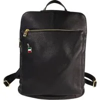 FLORENCE Cityrucksack Florence Rucksack Damen Echtleder, Damen Cityrucksack Leder, schwarz ca. 34cm hoch