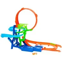 Hot Wheels Autorennbahn Unendliche Crash-Action, mit batteriebetriebenen Beschleuniger