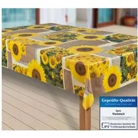 laro Tischdecke Wachstuch-Tischdecken Abwaschbar Sonnen Blumen rechteckig