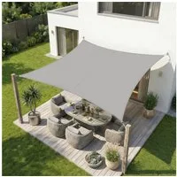 Sekey Sonnensegel Wasserdicht Rechteckig Sonnenschutz UV Schutz Balkon Terrasse Garten, BxT: 300 x 400 cm, Hellgrau