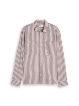 Denim Tom Tailor - Loose Fit Hemd mit Streifen rose taupe white black stripe - Gr. - XL