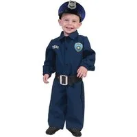 Funny Fashion Polizei-Kostüm Policeman Polizist Baby mit Mütze - Blau, Polizei Anzug
