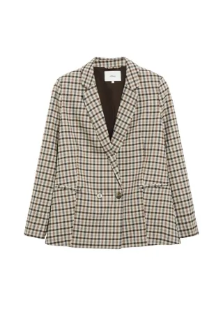 s.Oliver Red Label - Karierter Blazer beige - Gr. - 36