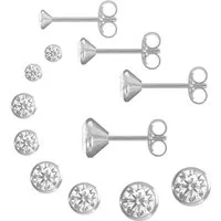 Firetti Ohrstecker-Set Multipack Schmuck Geschenk Silber 925 Ohrstecker Glitzerstein (Set, 8-tlg), mit Zirkonia (synth)