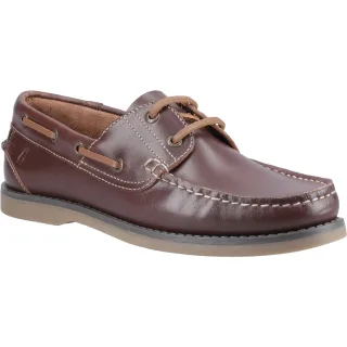 Hush Puppies Wilson Leder Herren Braune Bootsschuhe