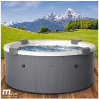 BRAST Whirlpool MSpa Denver & Rova mit Fester Außenwand, Ø182x70cm, Aufstellbecken, (Stromsparend, LED Beleuchtung), für 6 Personen, Ganzjähriger Einsatz