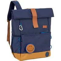 LÄSSIG Kinderrucksack Little Gang, Medium Rolltop Backpack, navy, aus recycelten PET-Flaschen
