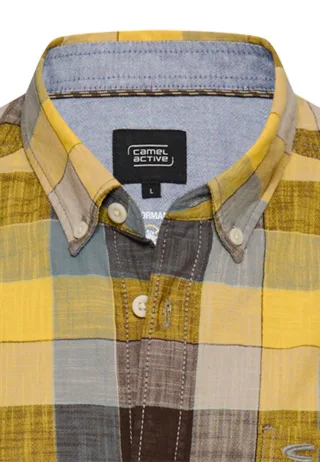 camel active - Karohemd aus reiner Baumwolle sun yellow - Gr. - 5XL