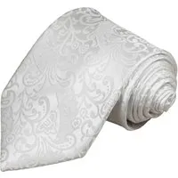 Paul Malone Krawatte Herren Hochzeitskrawatte barock - Mikrofaser - Bräutigam Breit (8cm), weiß V43