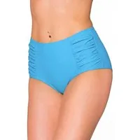 Aquarti Bikini-Hose Aquarti Damen Bikinihose mit Hoher Taille und Raffung