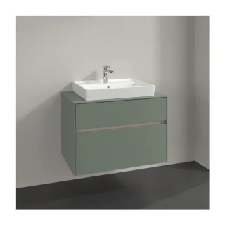 Villeroy und Boch Collaro Waschtischunterschrank C08000AF 80x54,8x50cm, Waschtisch mittig, soft green